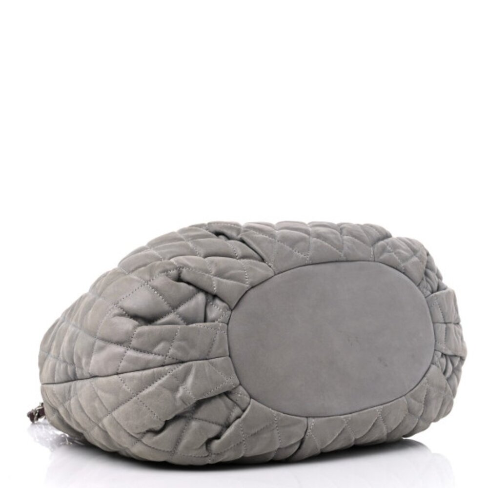 Chanel Iridescent Calfskin Quilted In The Mix Tote Grey Shoulder Bag Satchel - Picture 3 of 6